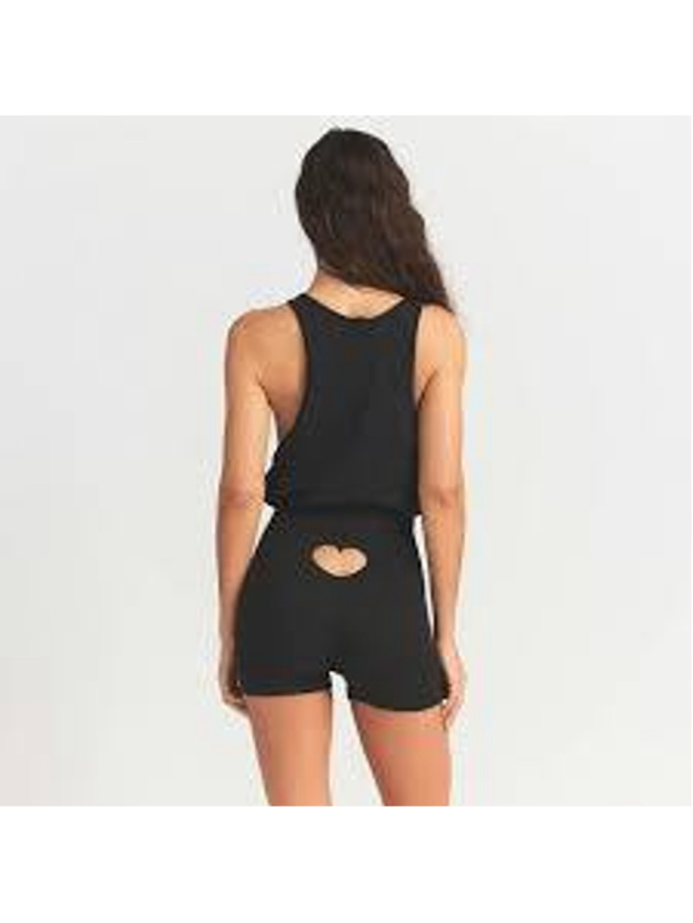 NWT SKIMS Worn In Jersey Heart Onesie XS Washed Onyx